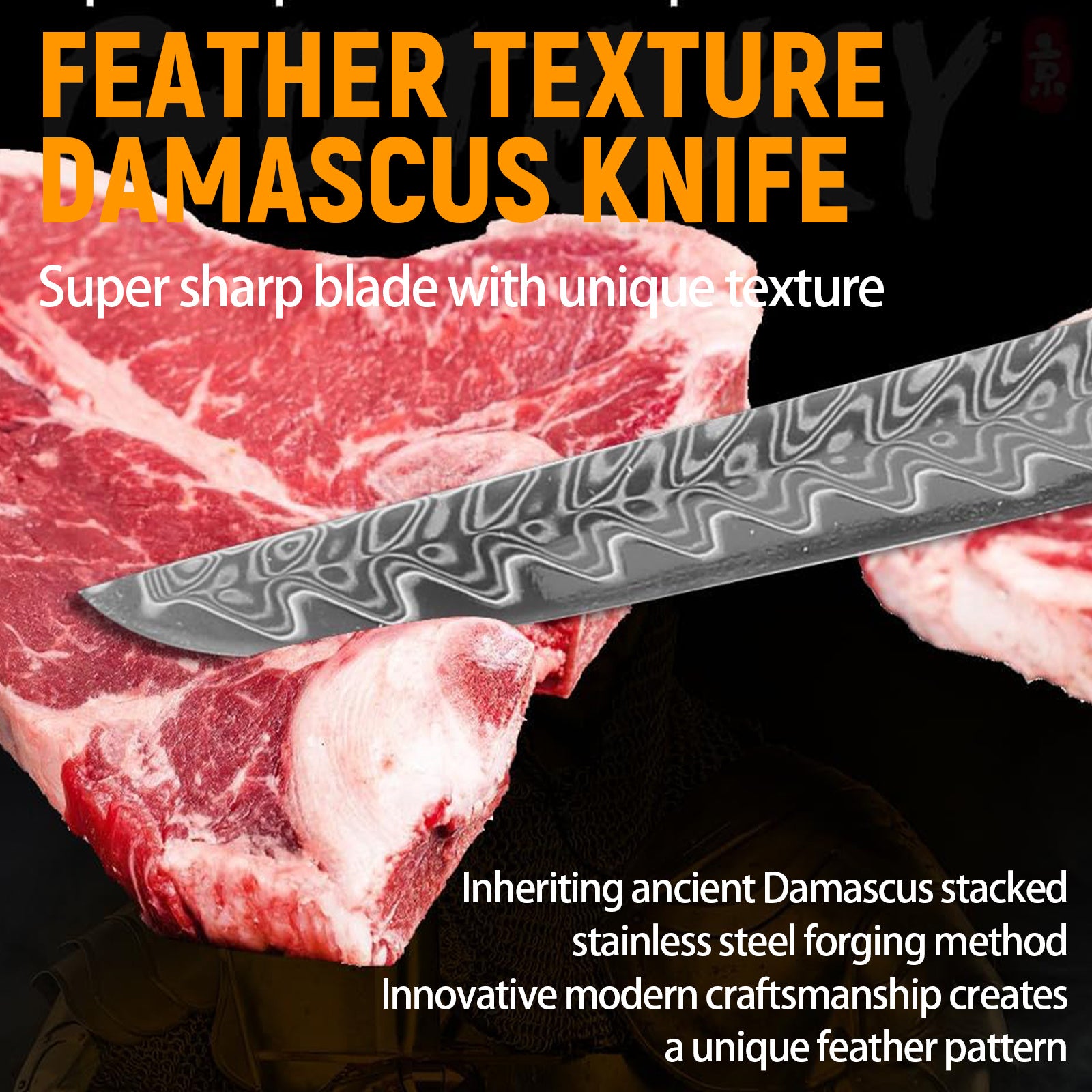 6 Inch Damascus Boning Knife, Feather Pattern Blade With G10 Handle, Japanese AUS10 Steel