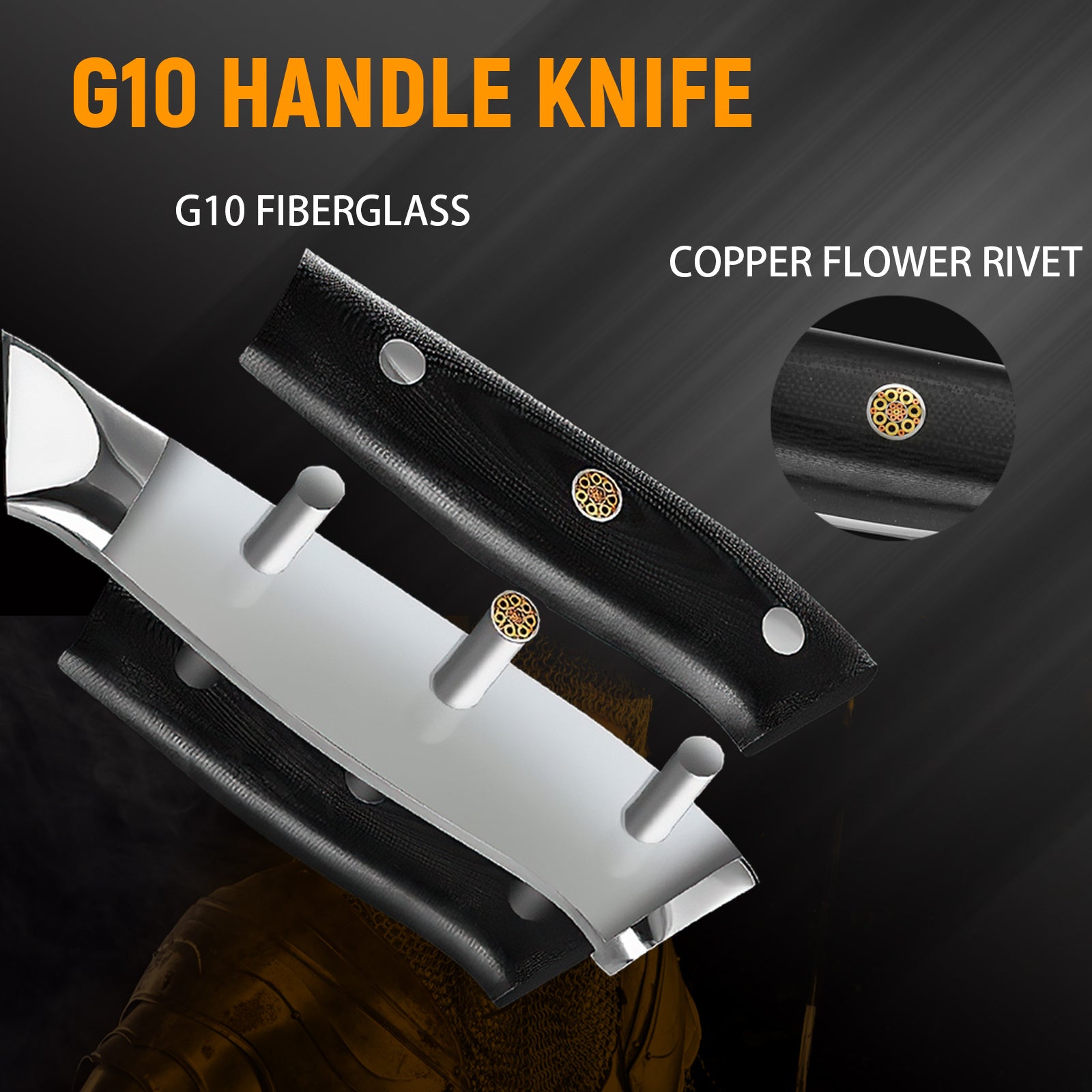 6 Inch Damascus Boning Knife, Feather Pattern Blade With G10 Handle, Japanese AUS10 Steel