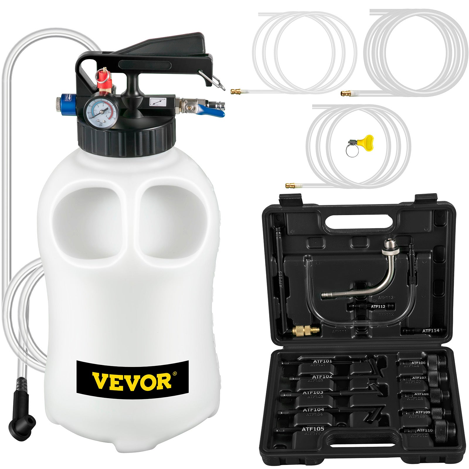 VEVOR Transmission Fluid Pump 2-Way Manual ATF Refill System – 10L, 14 Adapters