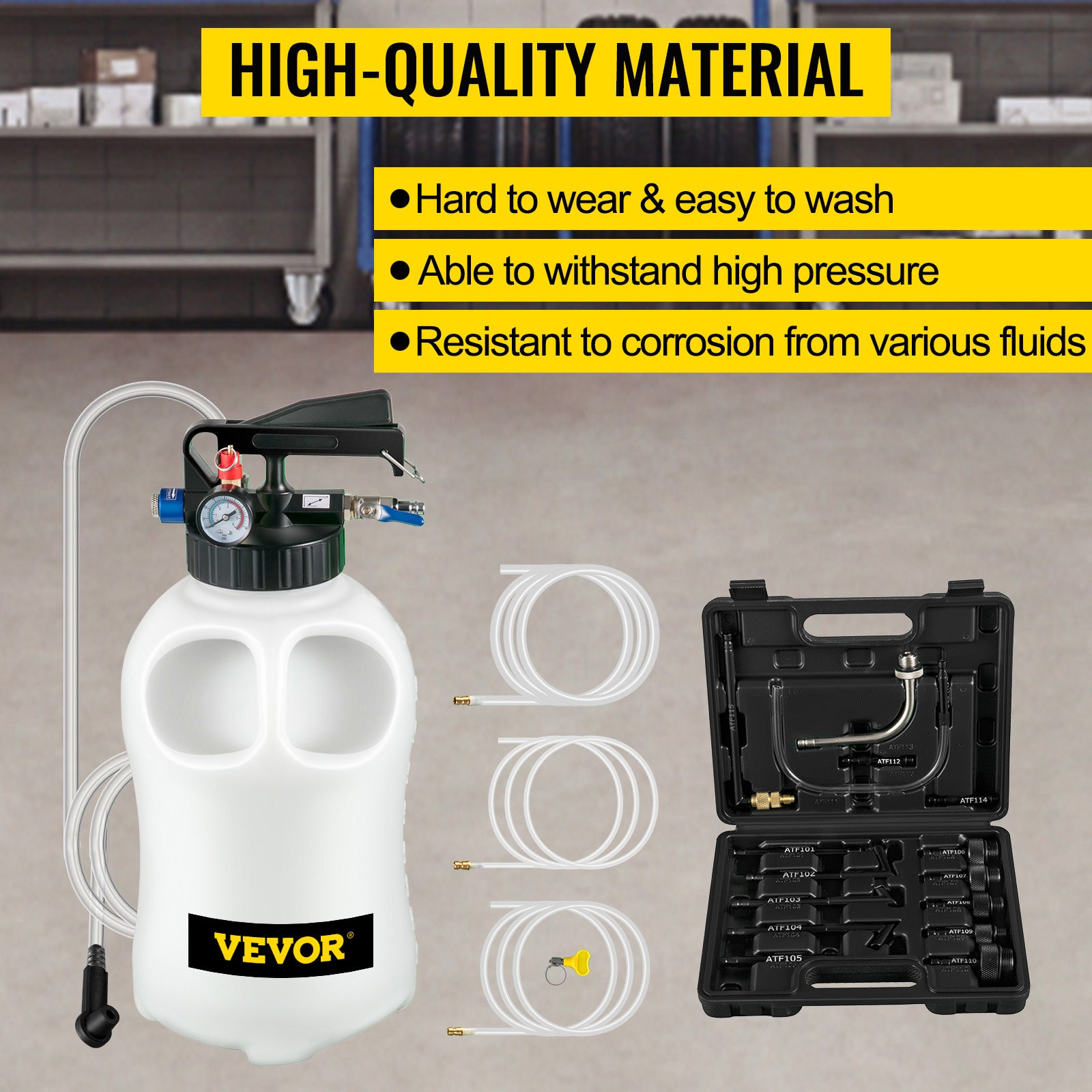 VEVOR Transmission Fluid Pump 2-Way Manual ATF Refill System – 10L, 14 Adapters