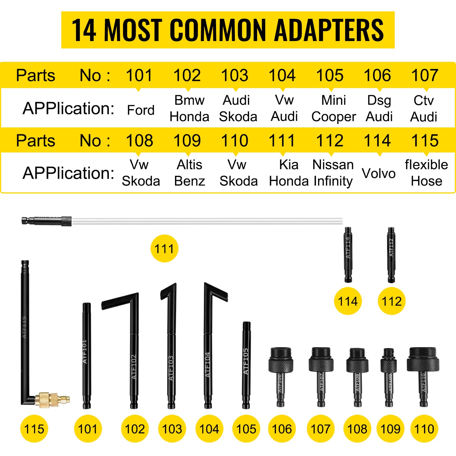 VEVOR Transmission Fluid Pump 2-Way Manual ATF Refill System – 10L, 14 Adapters