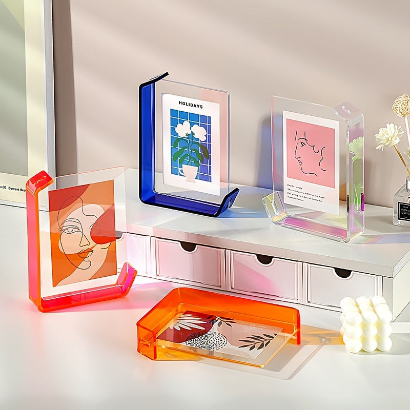 5x7 Inch Colorful Acrylic Photo Frame Box Creative Picture Holder Stylish Gradient Color Collage Frame