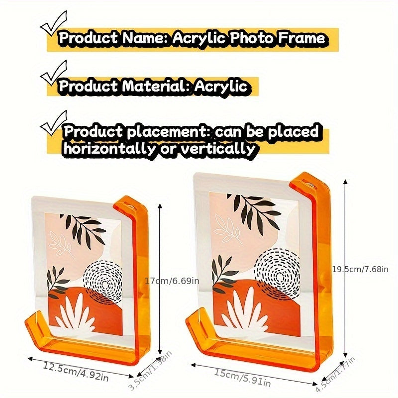 5x7 Inch Colorful Acrylic Photo Frame Box Creative Picture Holder Stylish Gradient Color Collage Frame