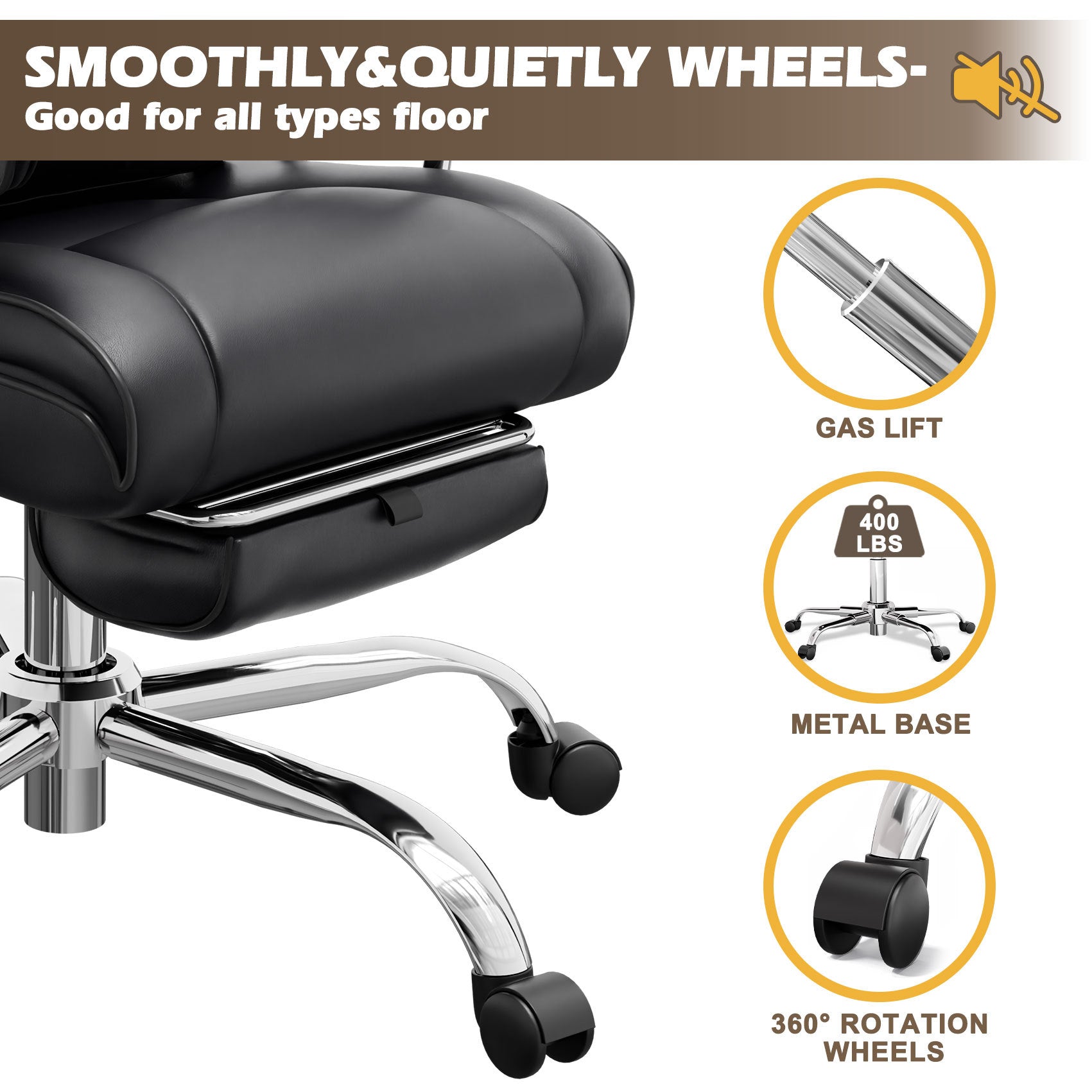 400lb Big And Tall Office Chair Black Cjfu2442203 - View 5