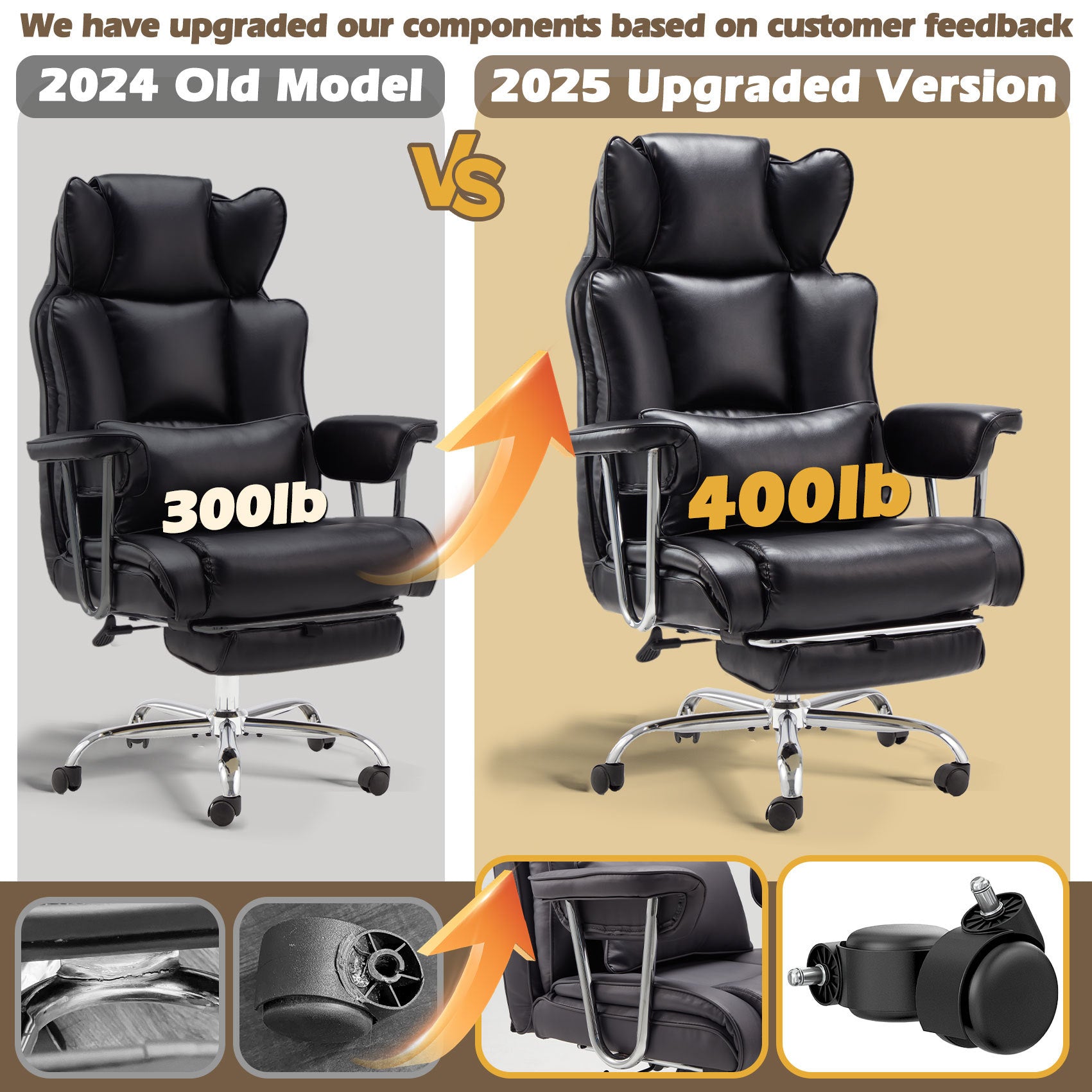 400lb Big And Tall Office Chair Black Cjfu2442203 - View 9