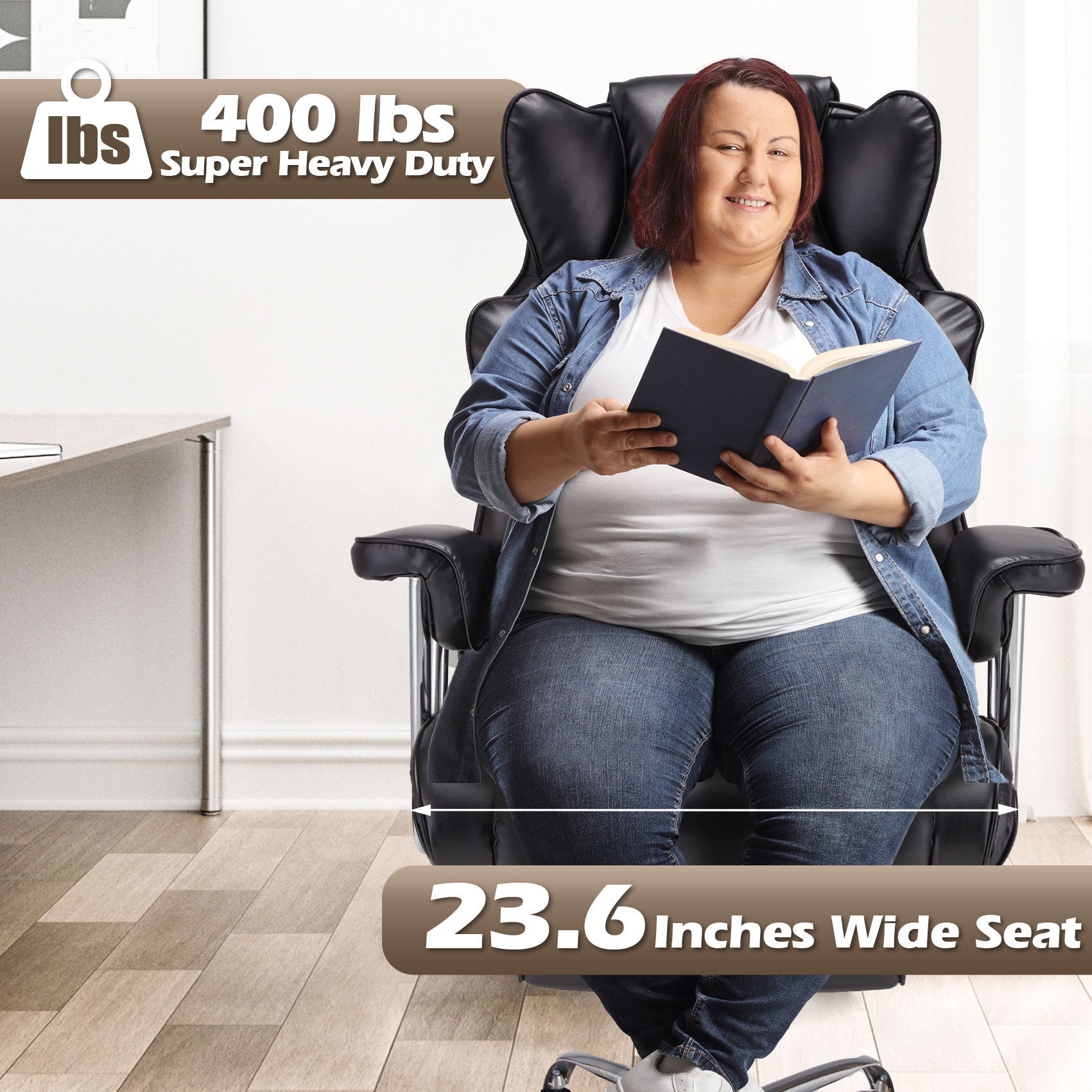 400lb Big And Tall Office Chair Black Cjfu2442203 - View 3