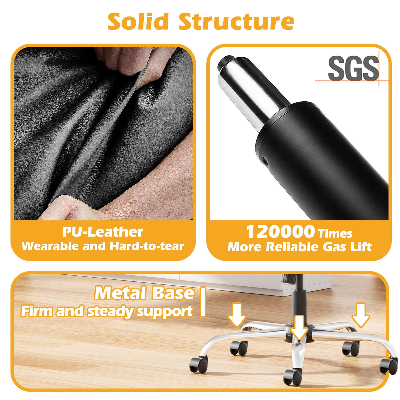 Leather Executive Office Chair Arm Rocking - View 5