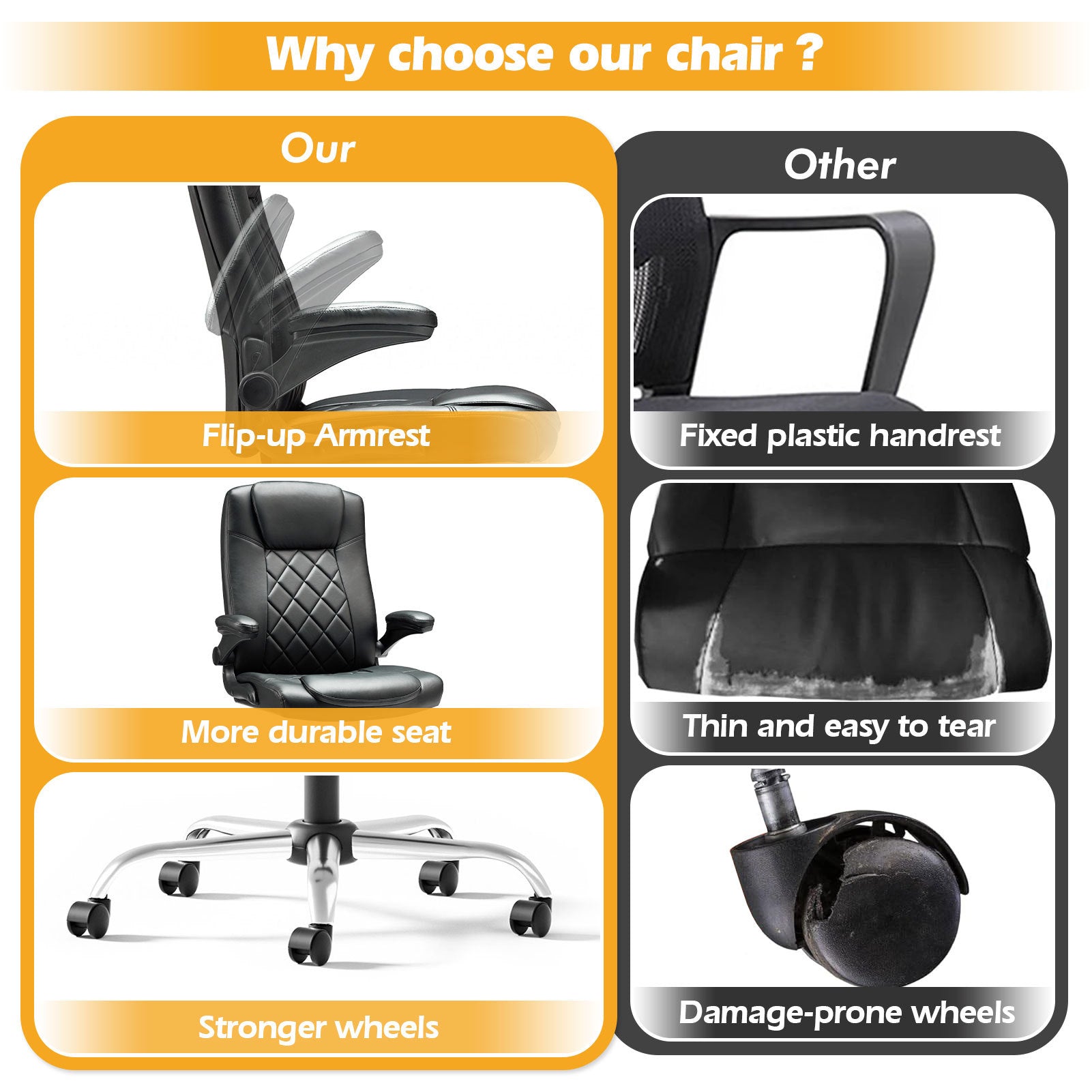 Leather Executive Office Chair Arm Rocking - View 6