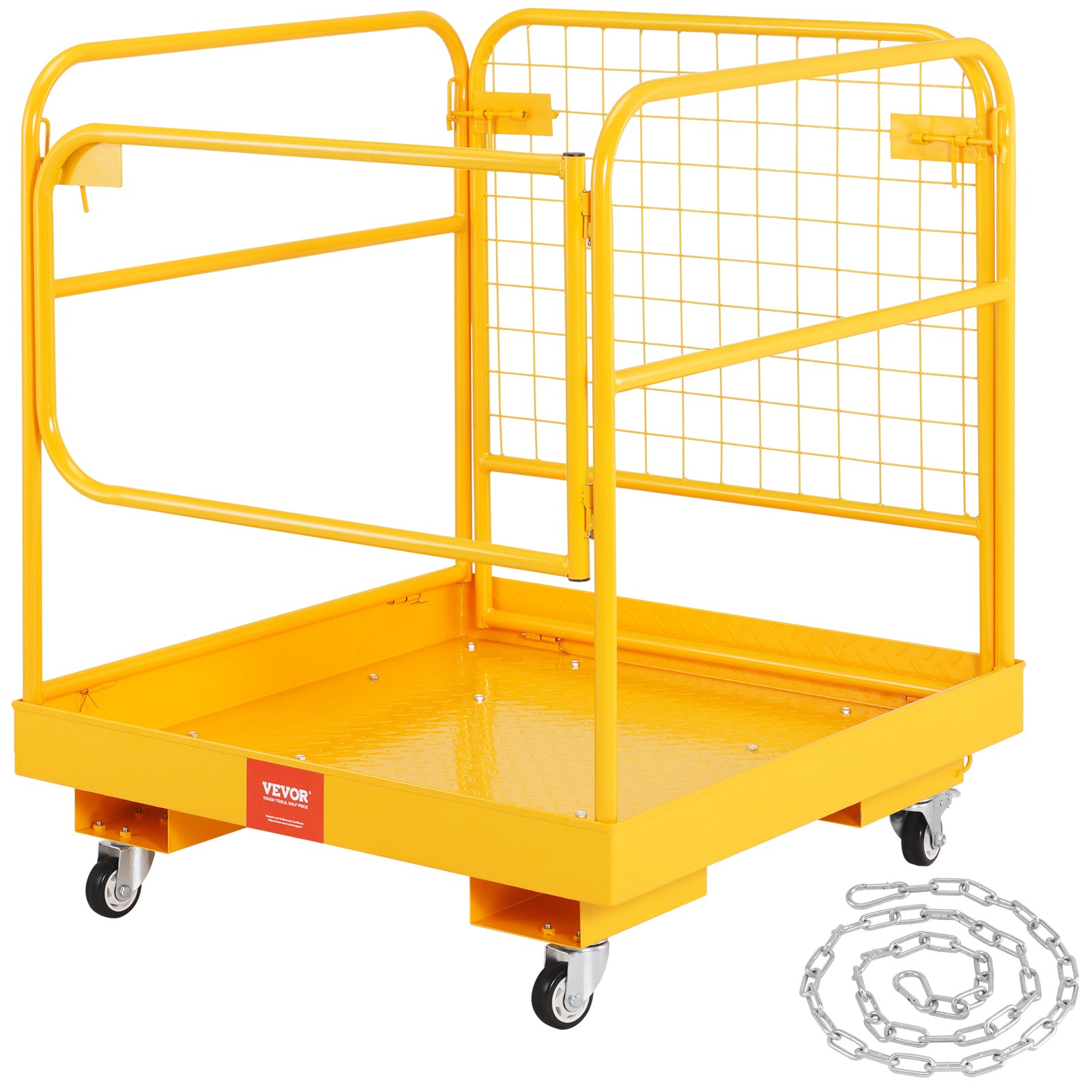 VEVOR Forklift Safety Cage, 1200 Lbs, 36 x 36 in Folding Work Platform