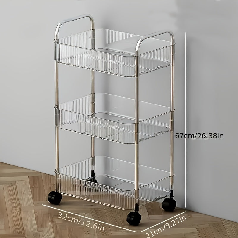 Showbox Modern Storage Three Tier Acrylic Cosmetic Cart - View 5