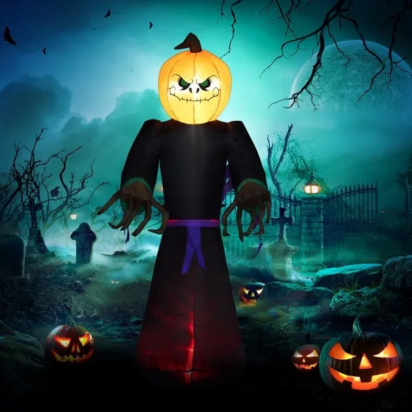 7ft Inflatable Halloween Reaper with LED Lights