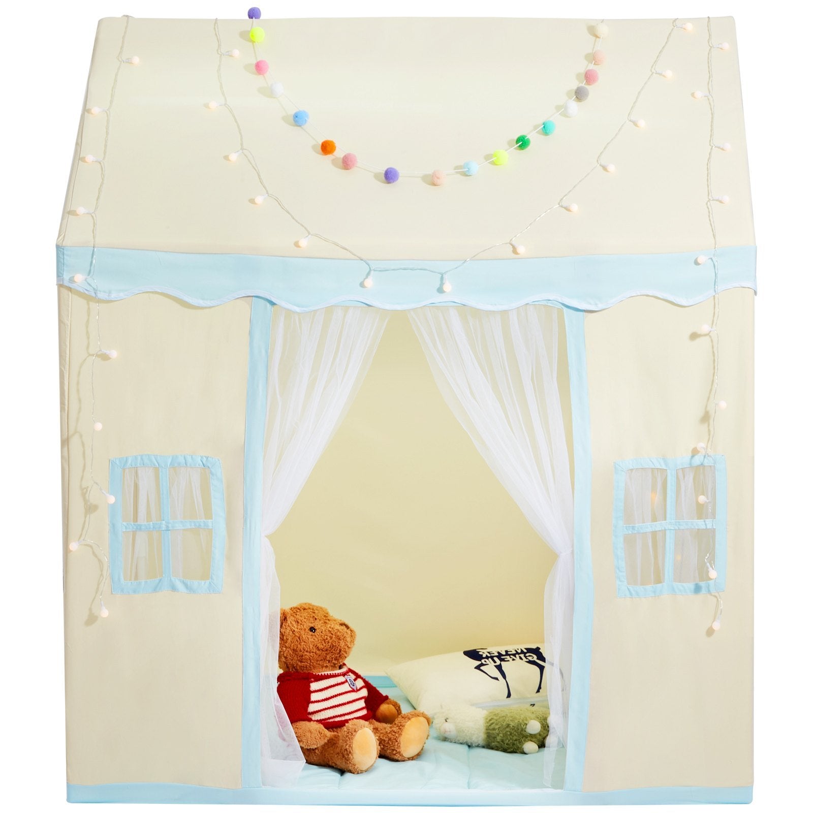 VEVOR Kids Play Tent, Indoor and Outdoor Castle Tent, Beige