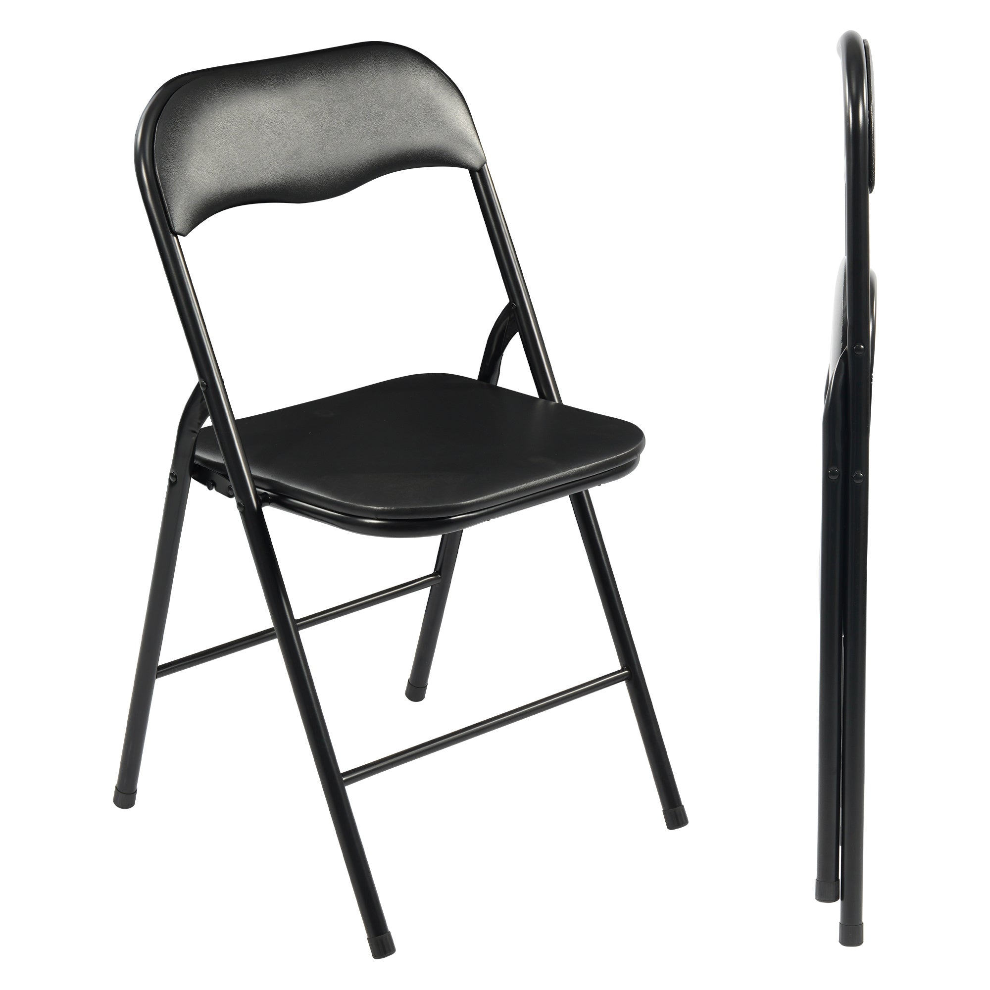 yuting Pack of 2 Kids Folding Chairs — Foam Padded Steel Frame (Green & Red)