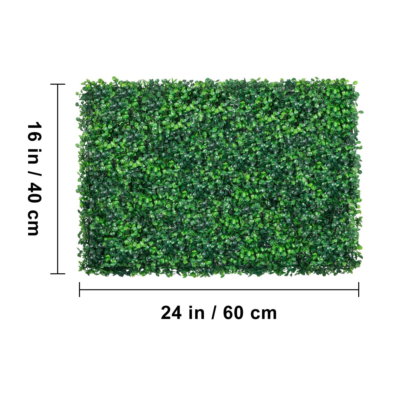 VEVOR Artificial Boxwood Panel UV 24pcs Boxwood Hedge Wall Panels Artificial Grass Backdrop Wall 4 Cm Green Grass Wall, Fake Hedge For Decor Privacy Fence Indoor, Outdoor GardenBackyard
