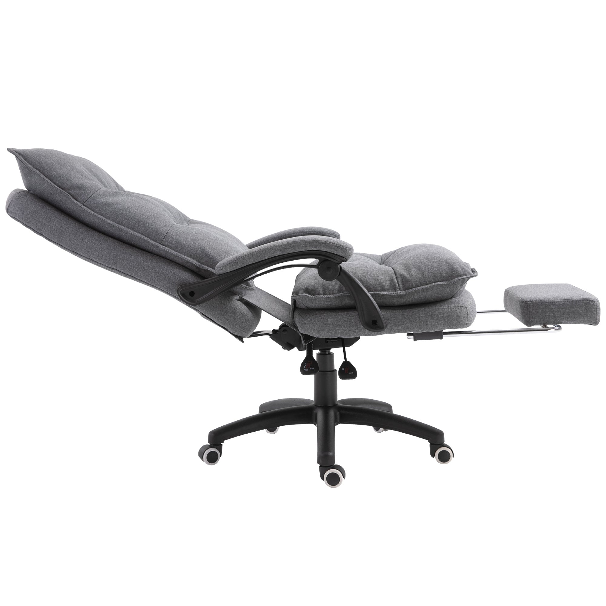 Coocosh modern office chair with a comfortable retractable footrest in elegant gray, perfect for enhancing productivity in home offices or casual streaming setups.