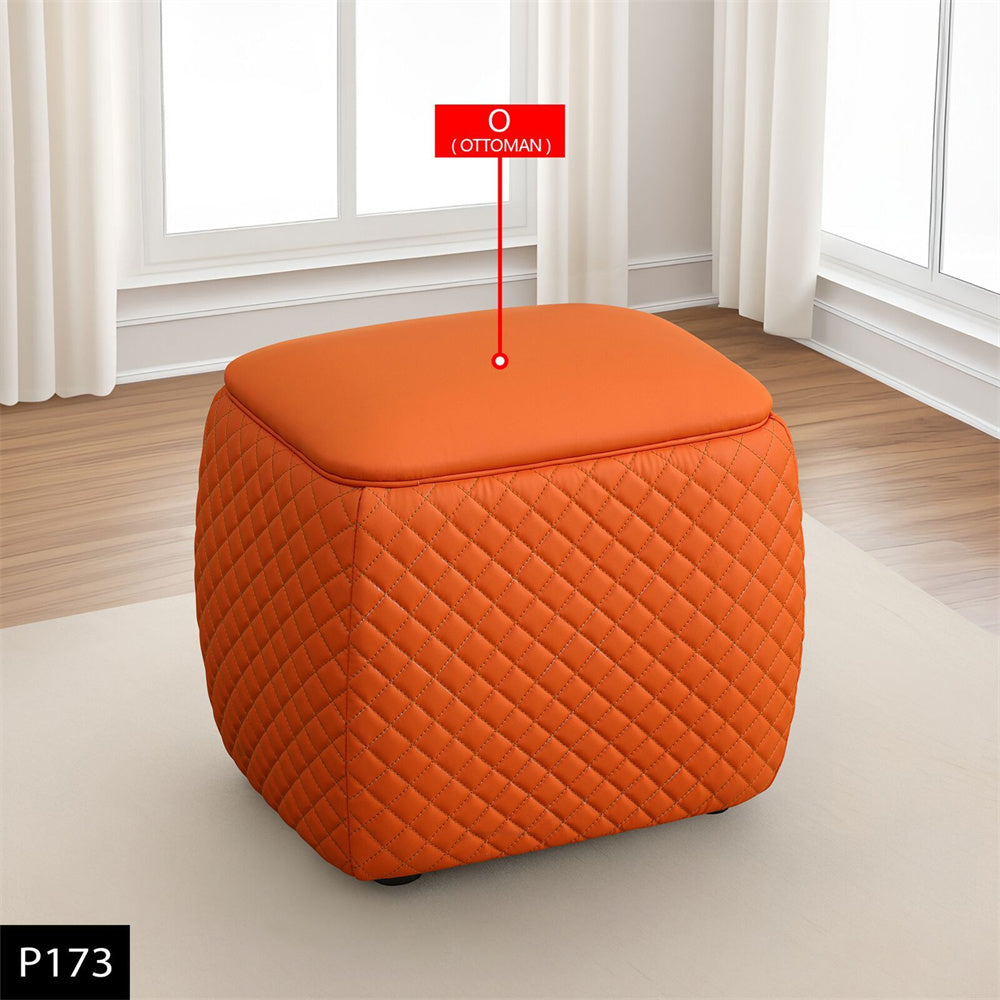 Scratch-Resistant Diamond Tufted Ottoman, 19.5x15.5x18 Inch Pet-Friendly Accent Stool