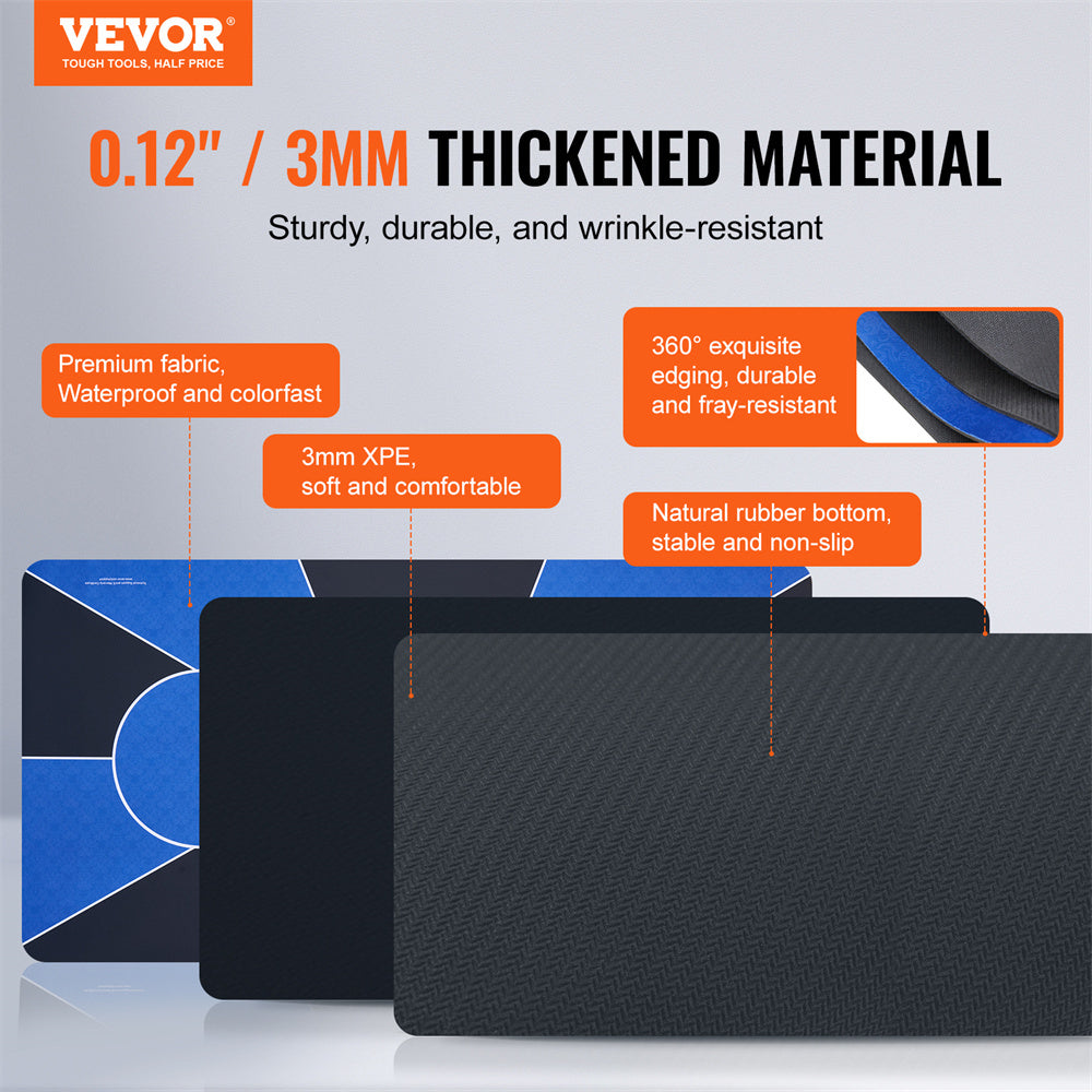 VEVOR Poker Table Top 70 X 35 Inch Poker Mat 6-8 Players Foldable With Bag Blue