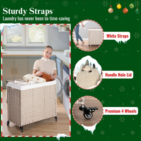 Laundry Hamper With Lid 160l Gray Dbjjj - View 9