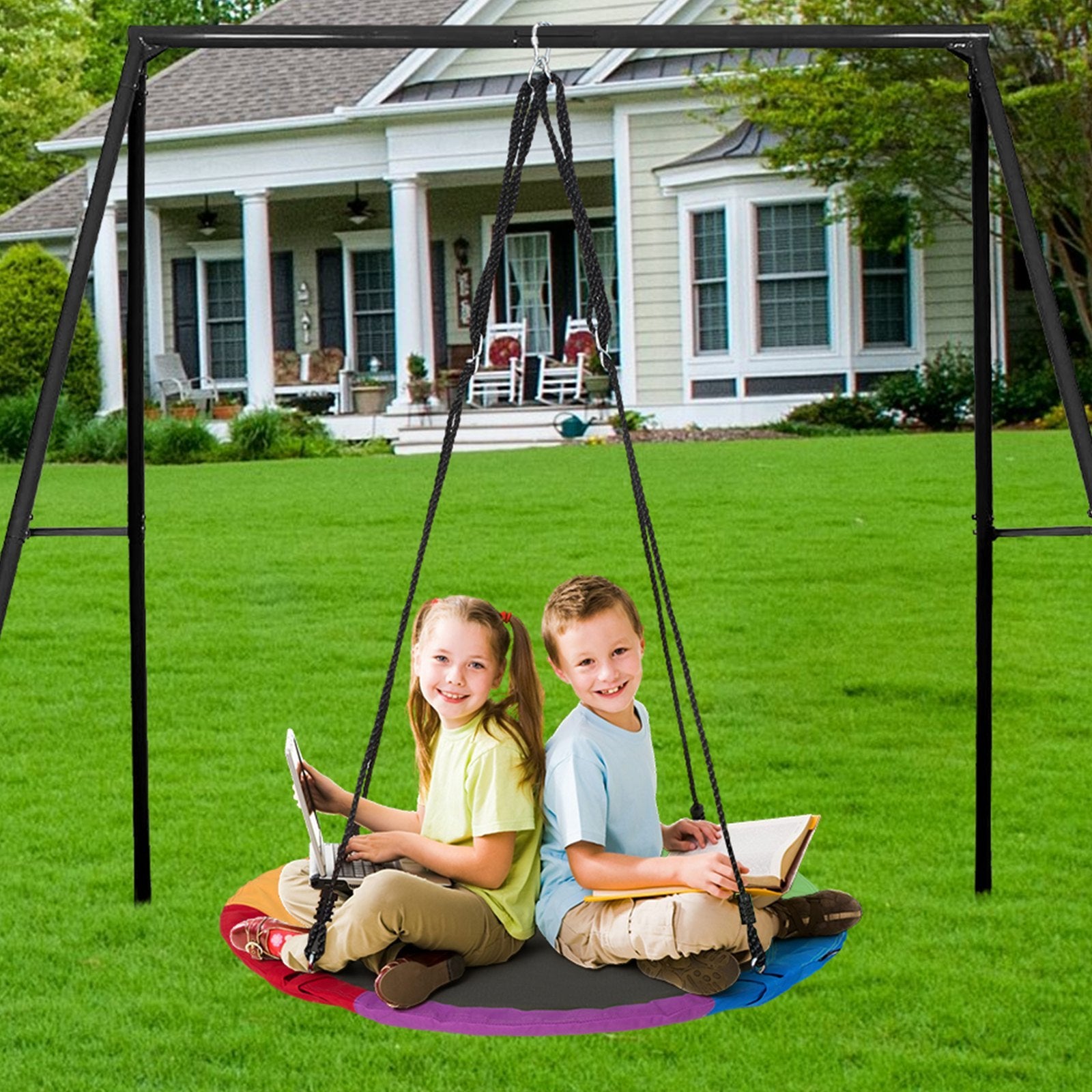 40" Saucer Tree Swing – 750 lb Capacity, 900D Oxford, Adjustable Ropes (US)
