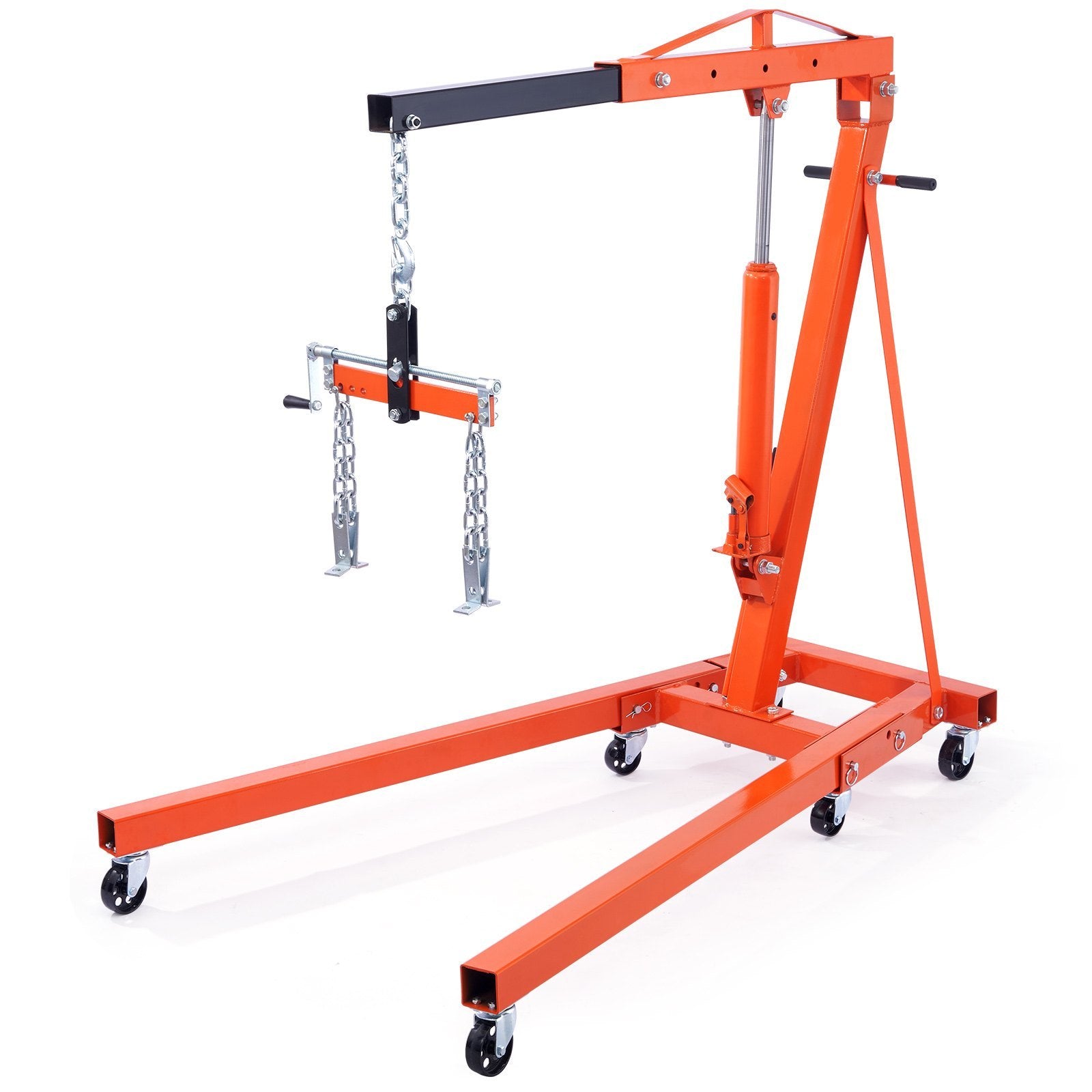 VEVOR Hydraulic Engine Hoist With Lever, 2 Ton (4400 lb) Foldable Cherry Picker Shop Crane