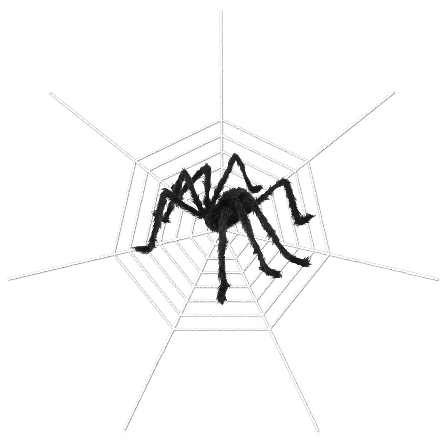 1Pc Halloween Decorations Spider Outdoor 49in with 126in Stretch Spider Web