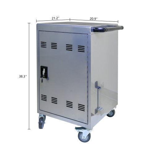 Mobile Charging Cart And Cabinet For Tablets Laptops 35-Device B30PLUS - Silver