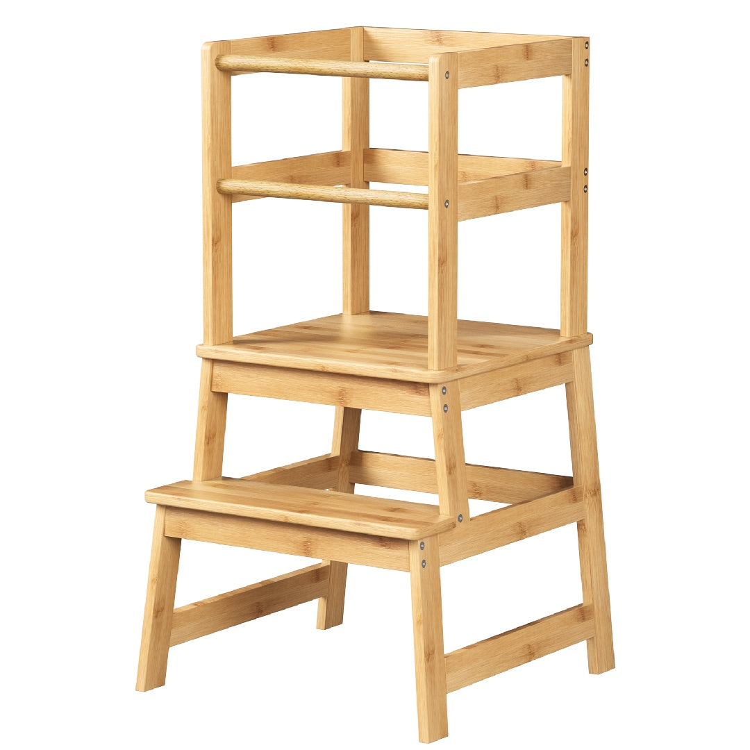 Only Supports Self Pickup - Toddler Step Stool, Wooden Children's Montessori Learning Standing Tower with Safety Rails, Anti-Tipping Structure