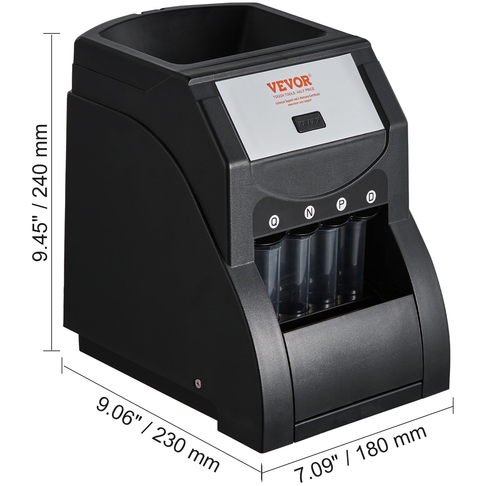 VEVOR USD Coin Sorter, Coin Sorter & Wrapper Machine (SS1350) — Black