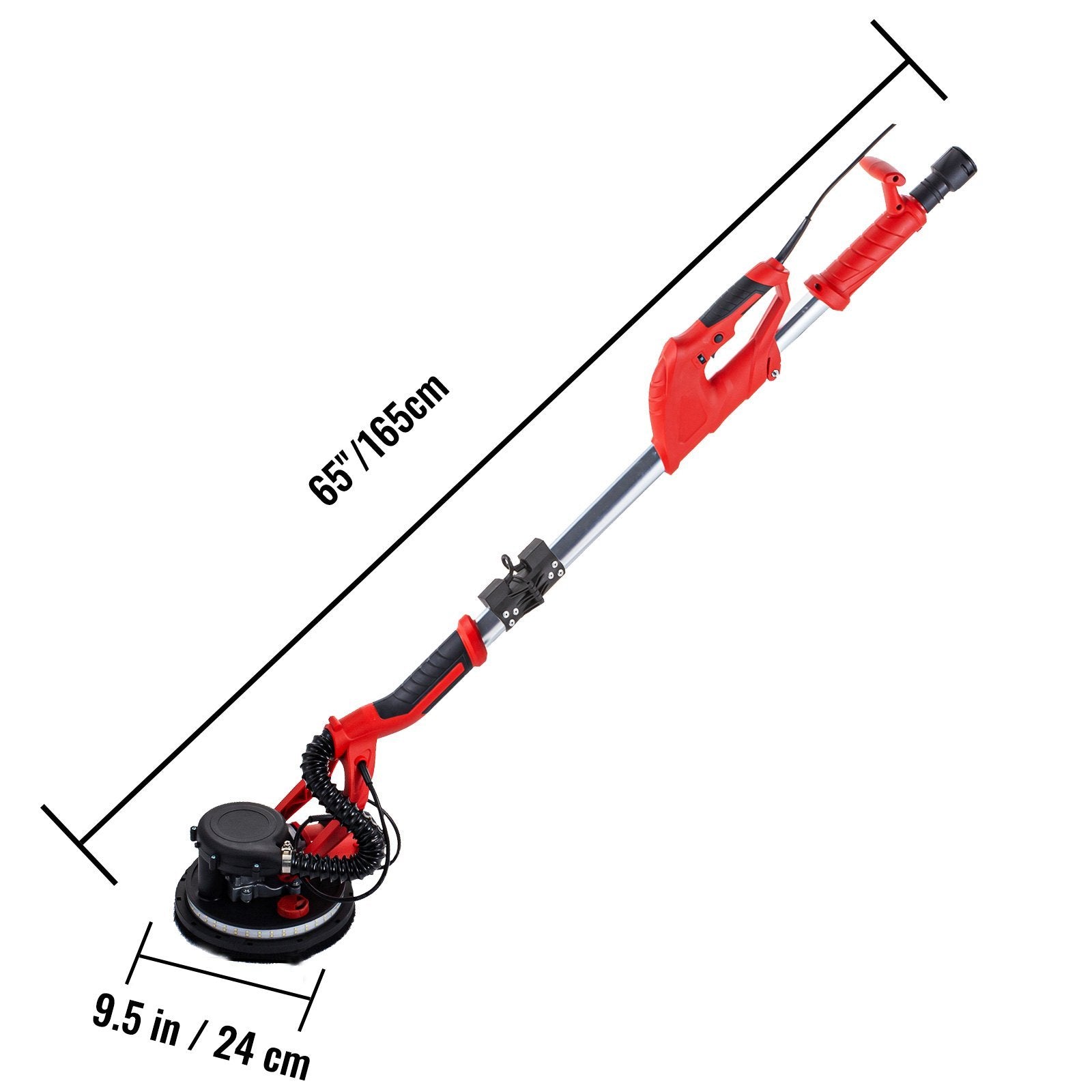 VEVOR Drywall Sander 850W, Variable Speed Electric Sheetrock Sander with Telescopic Handle, LED Light & Dust Bag