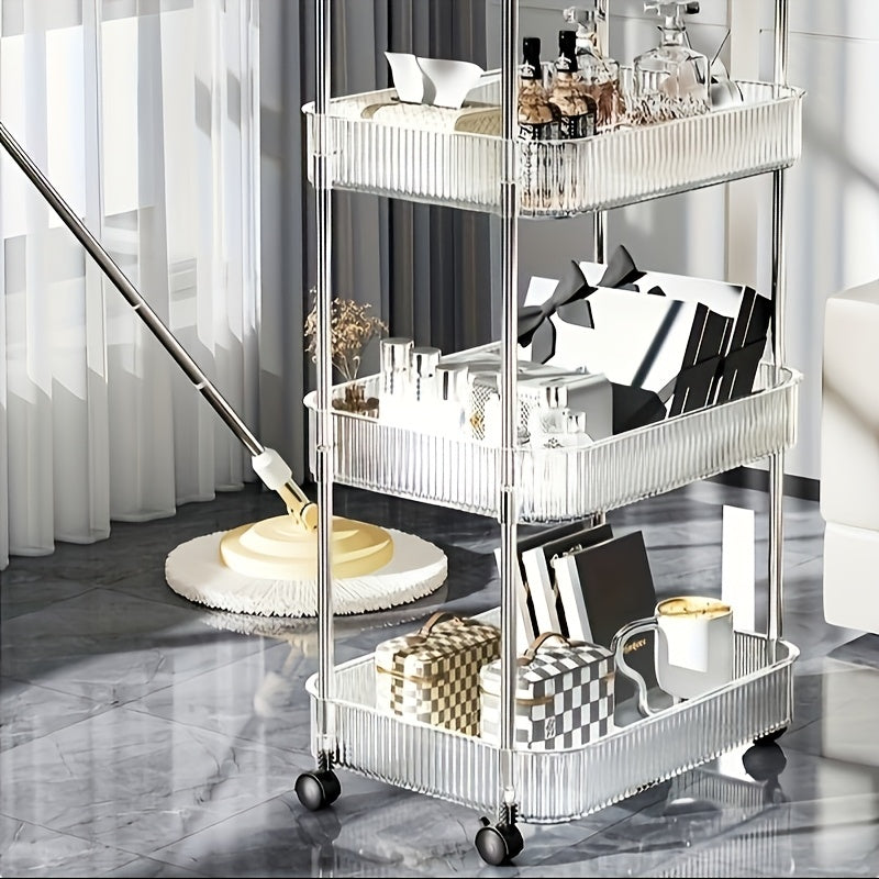 Showbox Modern Storage Three Tier Acrylic Cosmetic Cart - View 3