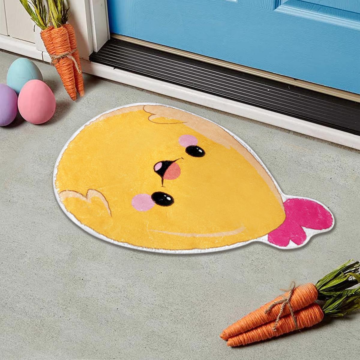 Beisi Easter Chick Doormat — Cute Chick Pattern, Festive Door Mat