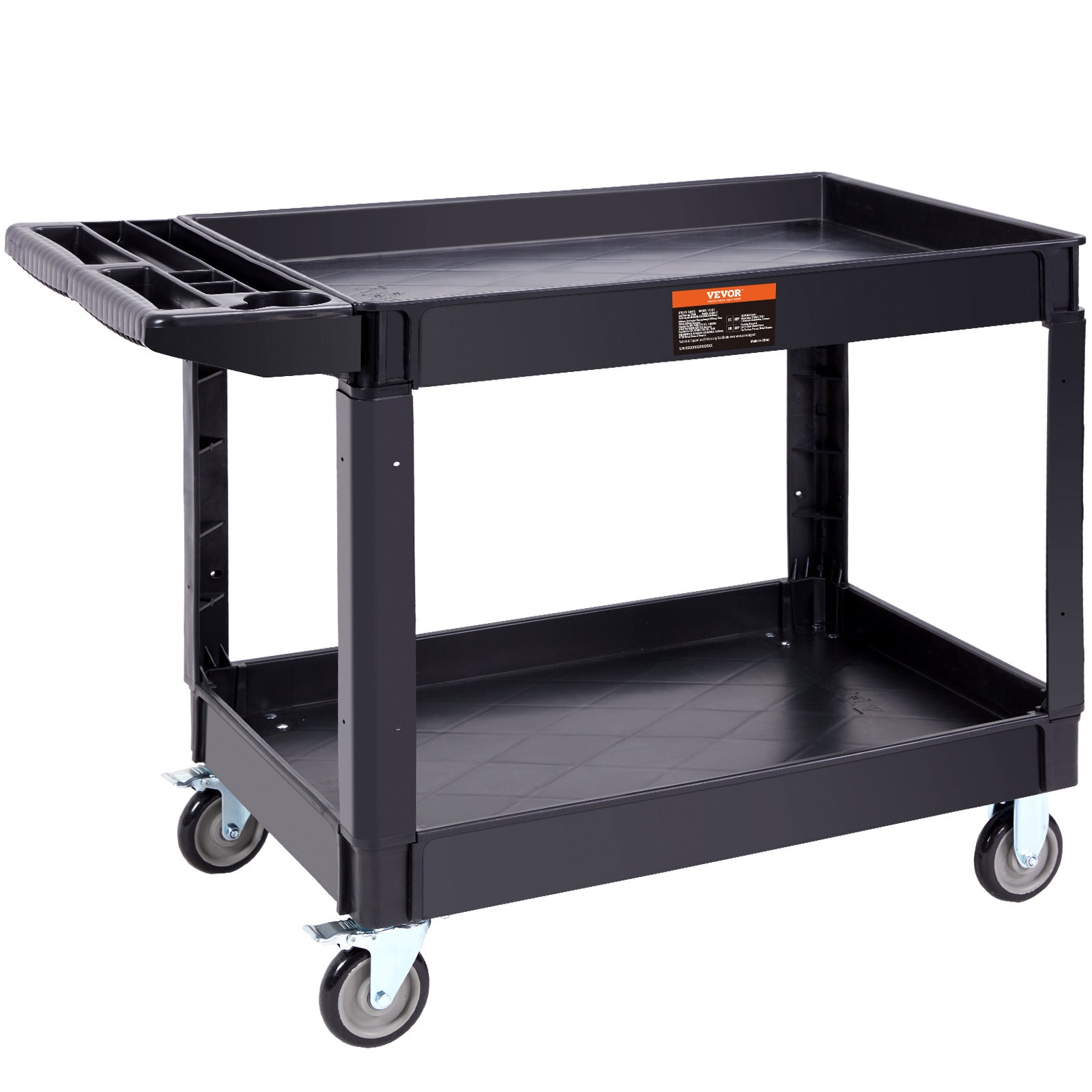 VEVOR Utility Service Cart, 2-Shelf 550LBS Heavy Duty Rolling Utility Cart
