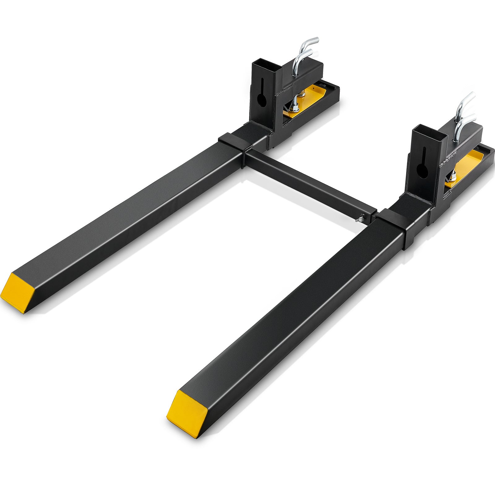 VEVOR 60" Clamp-On Pallet Forks — 4,000 lb Capacity, Adjustable Stabilizer