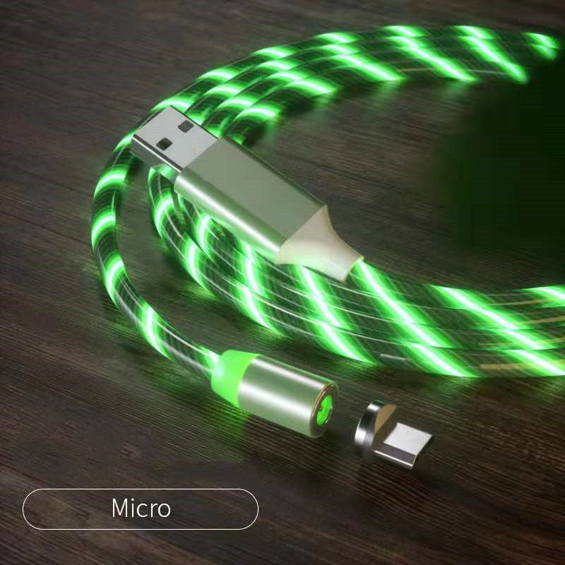 Magnetic 3-in-1 Charging Cable with LED – USB-A to USB-C / Micro-USB / Lightning (1 m / 2 m)