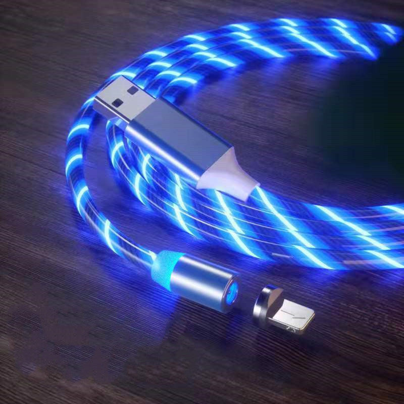 Magnetic 3-in-1 Charging Cable with LED – USB-A to USB-C / Micro-USB / Lightning (1 m / 2 m)