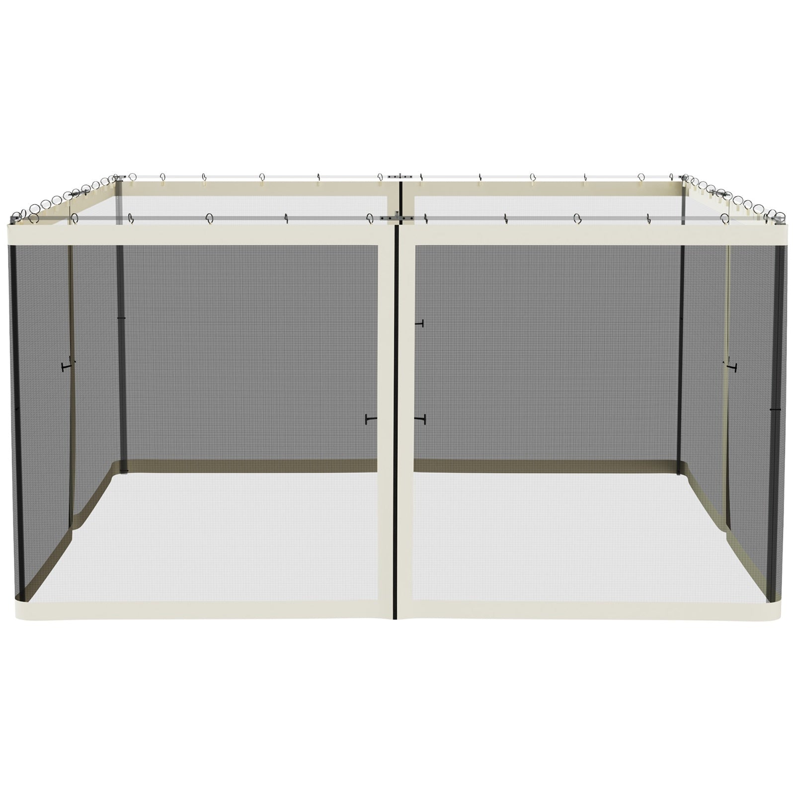 Outsunny 13' X13' Replacement Mesh Sidewall Netting For Patio Gazebos And Canopy Tents With Zippers