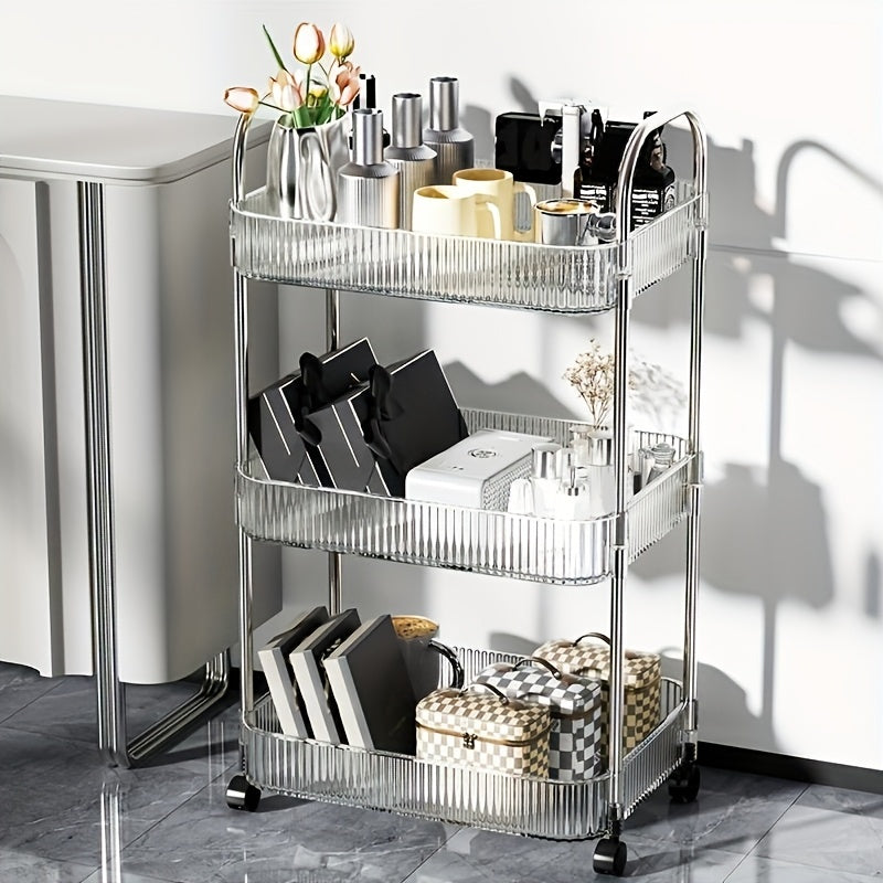 Showbox Modern Storage Three Tier Acrylic Cosmetic Cart - View 1