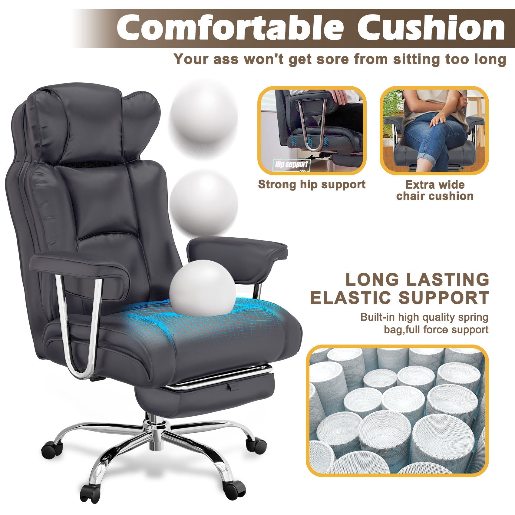 400lb Big And Tall Office Chair Black Cjfu2442203 - View 11