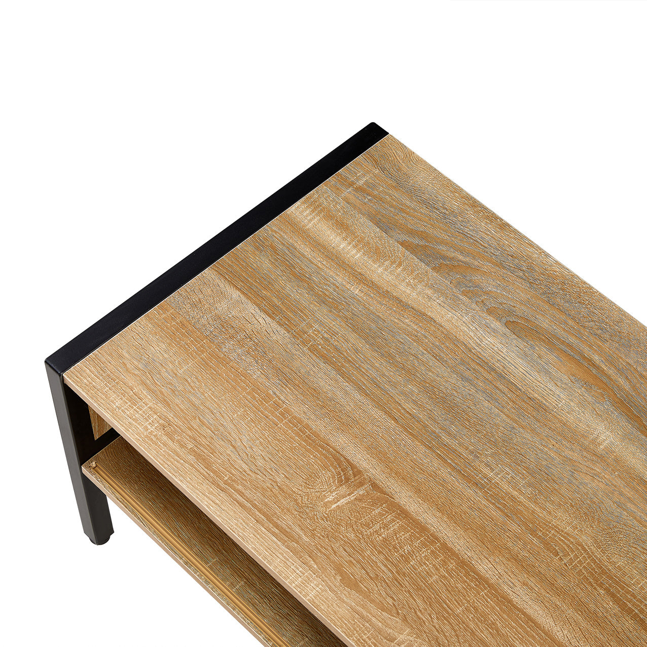 Adong Rattan Coffee Table Metal Legs Sliding Door Storage - View 10