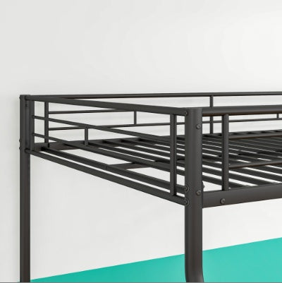 Heavy Duty Metal Bunk Bed Full Over Queen Bunk Bed For Adults, Noise Free Frames, No Boxing Spring Needed