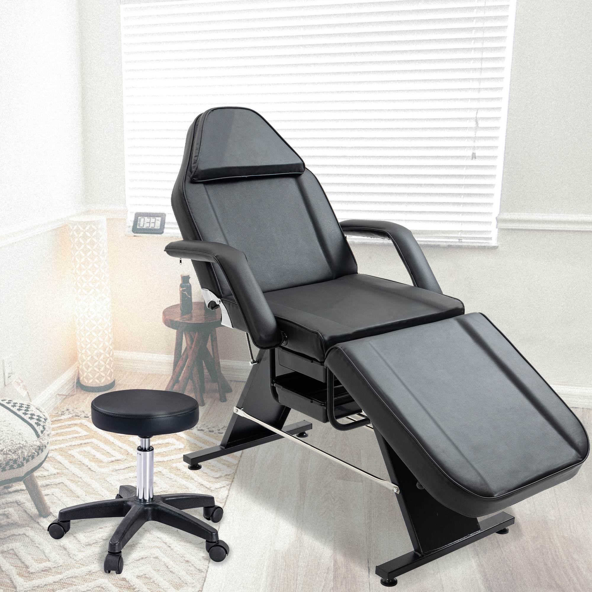 Hydraulic 3-Section Massage & Tattoo Chair with Stool and Two Trays