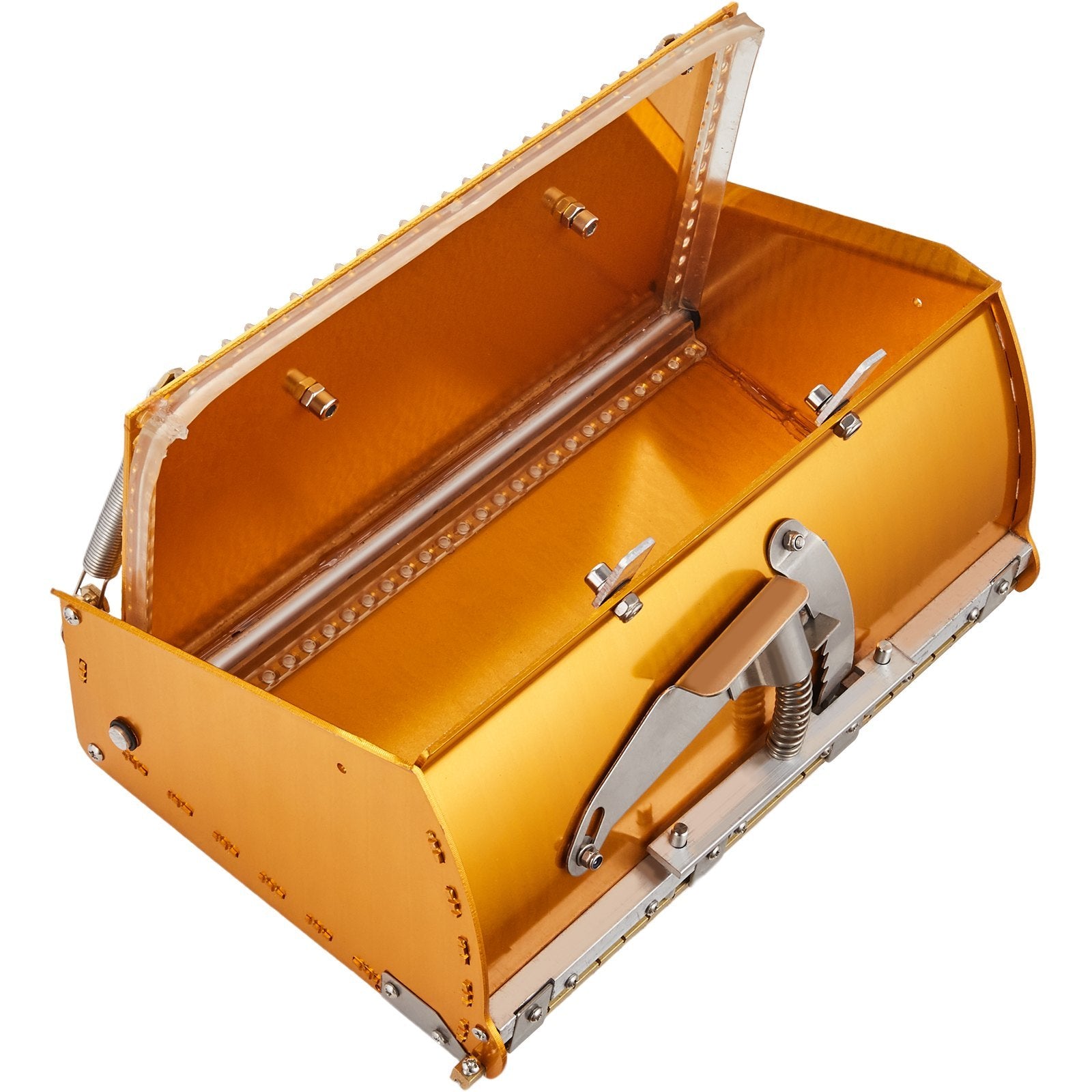 VEVOR Drywall Flat Box, 10-Inch Wide Quick Clean, Aluminum Finishing Mud Box For Plasterboard, Wallboard, Sheetrock, Bonus Mudguard, Extra 2 Stainless Steel Blades