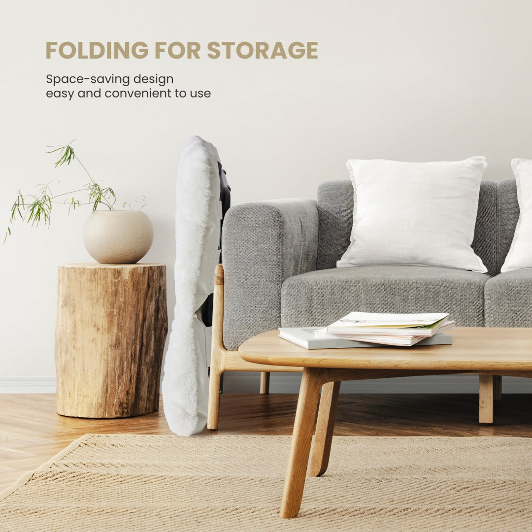 Comfy Faux Fur Folding Lounge Chair for Adults – Large Foldable