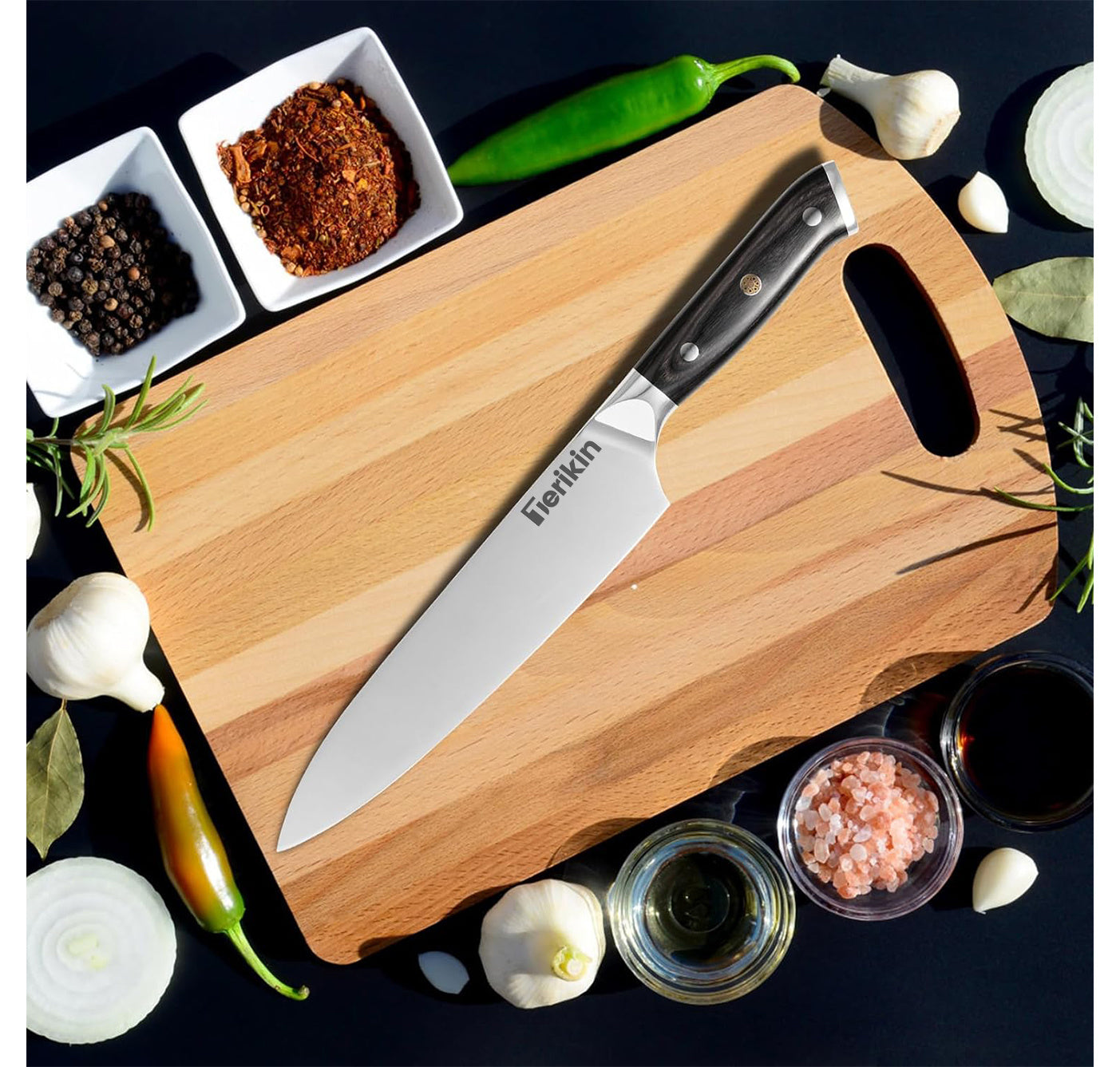Professional 8" Chef Knife & 7" Santoku — High Carbon Steel