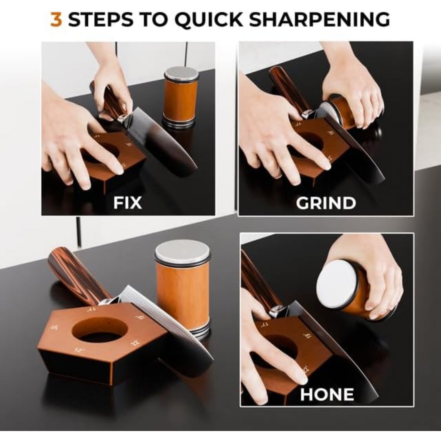 Rolling Knife Sharpener Kit - Professional Sharpening Tool With 5 Angles