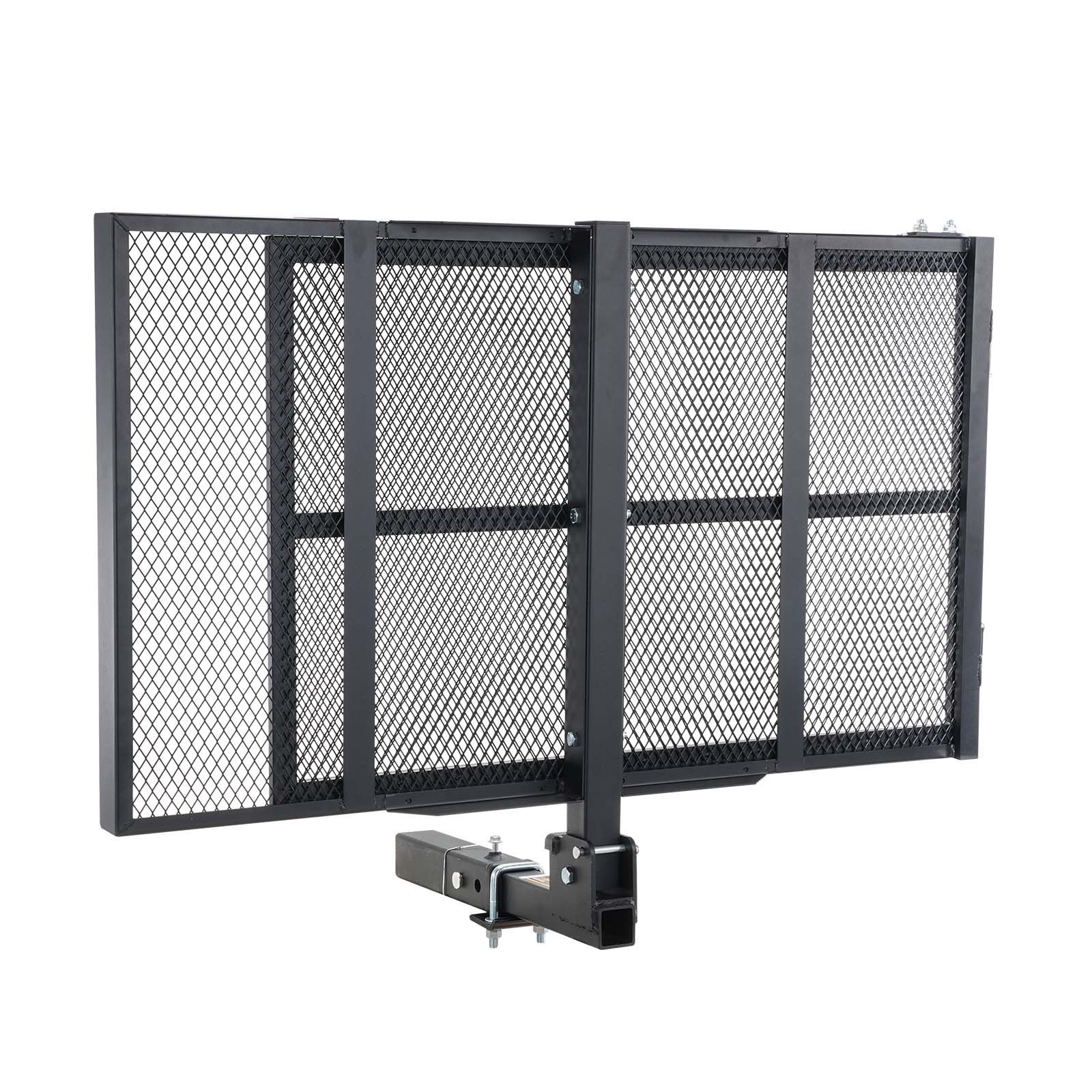 VEVOR Hitch Mount Cargo Carrier, Iron Hitch Cargo Rack With Folding Ramp — 500LBS