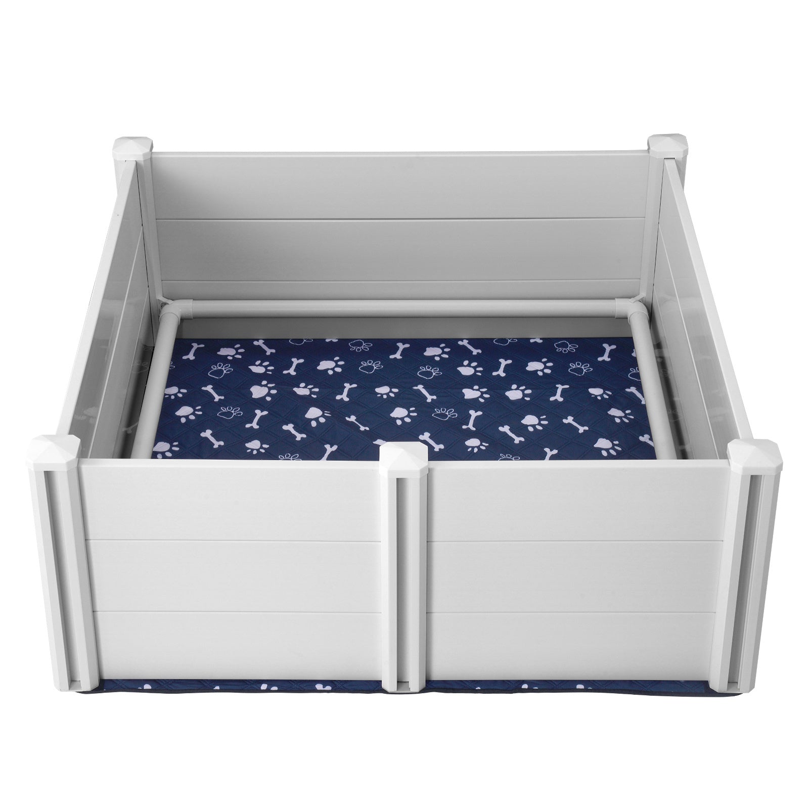 VEVOR Dog Whelping Box 48 X 48 X 18.1in PVC With Rails Pee Pad For Dogs Puppies