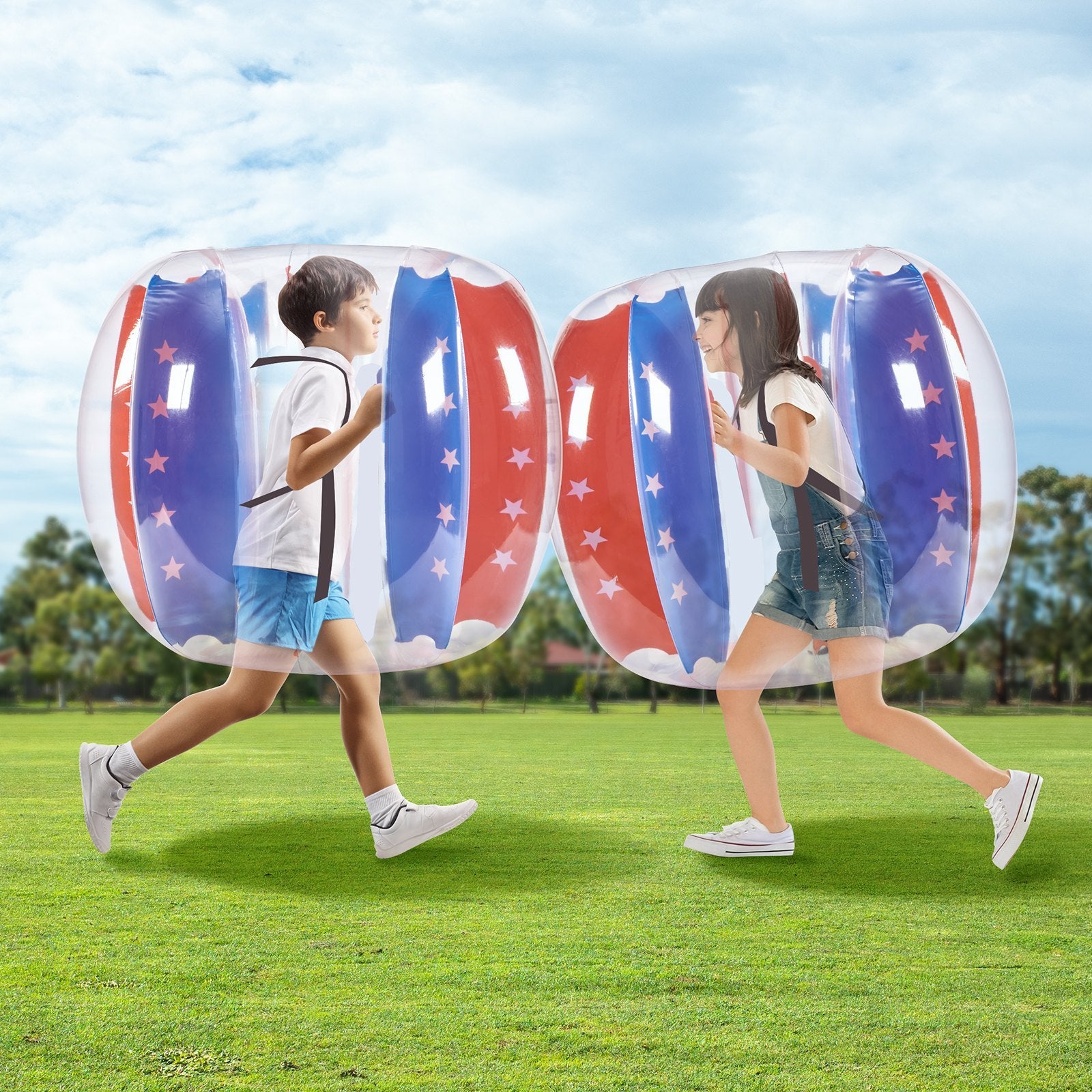 VEVOR Inflatable Bumper Balls 2-Pack 4FT 1.2M PVC Sumo Zorb Balls For Kid & Teen