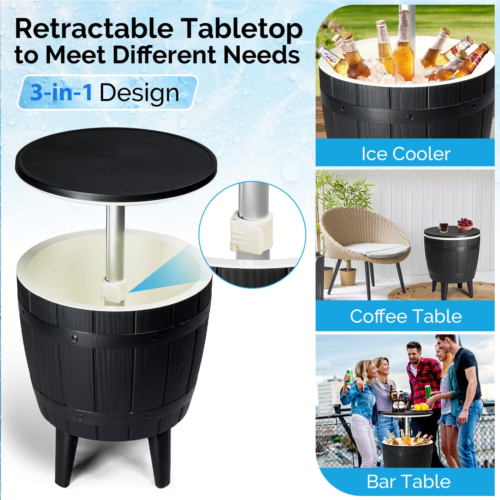 Black Ice Cooler Side Table Cjfu2337647 - View 5