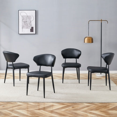 CYDD Black Minimalist Ergonomic Dining Chairs — Pack of 4